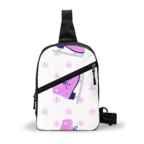 SUUJ Bolso Bandolera para Gimnasio, Mochila de Viaje Repelente al Agua, Bolsos de Hombro para el Pecho al Aire Libre, Mochila Cruzada Informal para Hombres, Mujeres, Patines de Hielo, Copos de Nieve