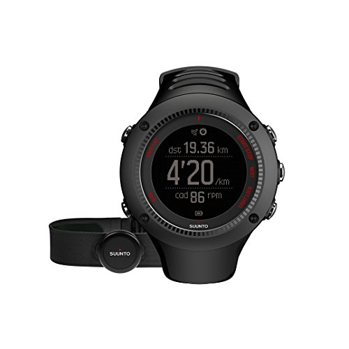 Suunto - Ambit3 Run HR - SS021257000 - Reloj GPS Multideporte + Cinturón de frecuencia cardiaca (Talla M) - Sumergible 50 m - Negro