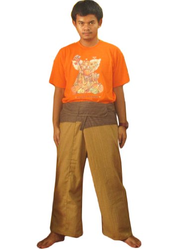 SUWARENE Zenza Fashion ST * * 2 Tono Pescador Thai Pantalones de Yoga Pantalones tamaño Libre * * A la Venta de Rayas de algodón con diseño Exclusivo * *