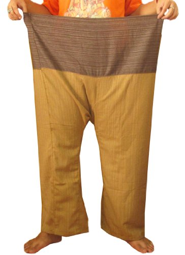 SUWARENE Zenza Fashion ST * * 2 Tono Pescador Thai Pantalones de Yoga Pantalones tamaño Libre * * A la Venta de Rayas de algodón con diseño Exclusivo * *
