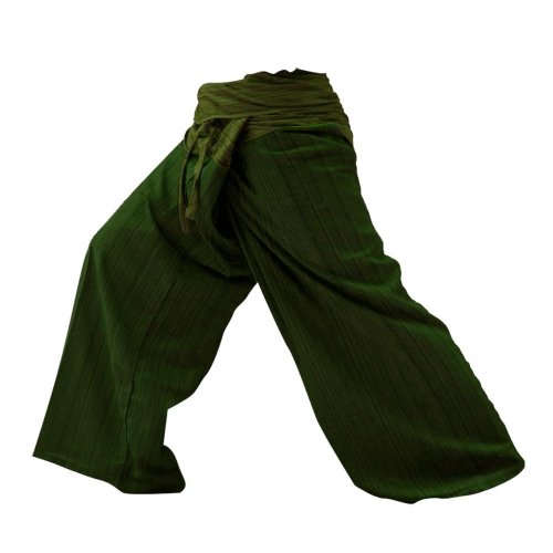 SUWARENE Zenza Fashion Tamaño Libre 2 Tono algodón Rayas Thai Pescador Pantalones de Yoga Pantalones tamaño Libre * * A la Venta con diseño Exclusivo * *