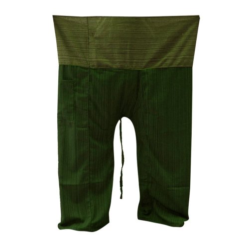 SUWARENE Zenza Fashion Tamaño Libre 2 Tono algodón Rayas Thai Pescador Pantalones de Yoga Pantalones tamaño Libre * * A la Venta con diseño Exclusivo * *