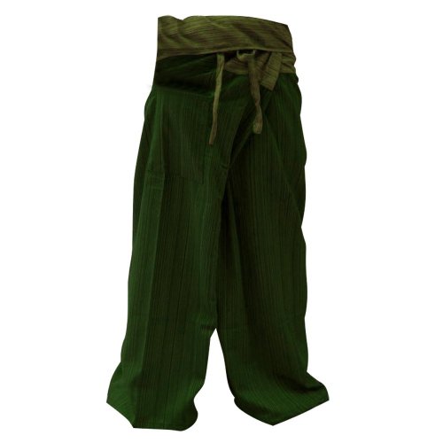 SUWARENE Zenza Fashion Tamaño Libre 2 Tono algodón Rayas Thai Pescador Pantalones de Yoga Pantalones tamaño Libre * * A la Venta con diseño Exclusivo * *