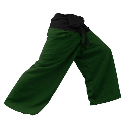 SUWARENE Zenza Fashion Tamaño Libre 2 Tono algodón Rayas Thai Pescador Pantalones de Yoga Pantalones tamaño Libre * * A la Venta con diseño Exclusivo * *