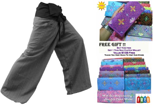 SUWARENE Zenza Fashion Tamaño Libre 2 Tono algodón Rayas Thai Pescador Pantalones de Yoga Pantalones tamaño Libre * * A la Venta con diseño Exclusivo * * SUWARENE Zenza Fashion Tamaño Libre 2 Tono algodón Rayas Thai Pescador Pantalones de Yoga Pantalones tamaño Libre * * A la Venta con diseño Exclusivo * *