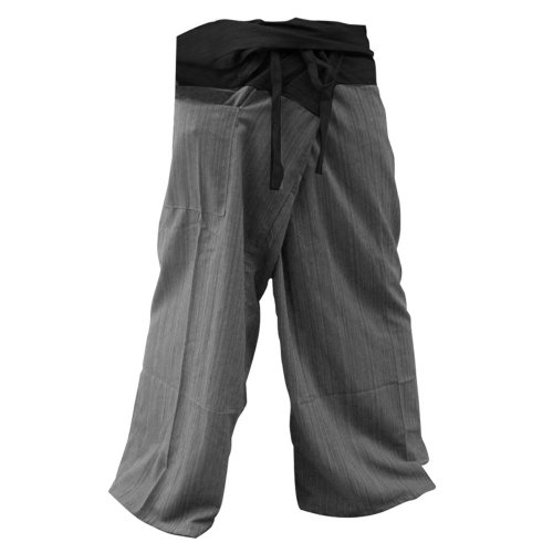 SUWARENE Zenza Fashion Tamaño Libre 2 Tono algodón Rayas Thai Pescador Pantalones de Yoga Pantalones tamaño Libre * * A la Venta con diseño Exclusivo * *