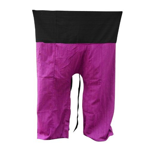 SUWARENE Zenza Fashion Tamaño Libre 2 Tono algodón Rayas Thai Pescador Pantalones de Yoga Pantalones tamaño Libre * * A la Venta con diseño Exclusivo * * SUWARENE Zenza Fashion Tamaño Libre 2 Tono algodón Rayas Thai Pescador Pantalones de Yoga Pantalones tamaño Libre * * A la Venta con diseño Exclusivo * *