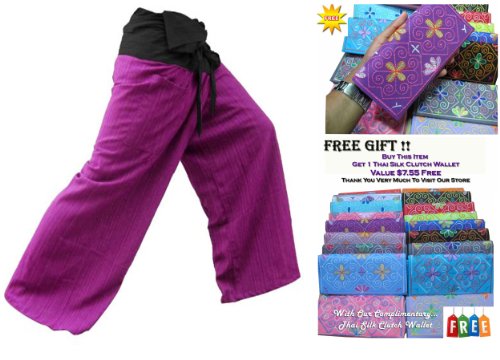 SUWARENE Zenza Fashion Tamaño Libre 2 Tono algodón Rayas Thai Pescador Pantalones de Yoga Pantalones tamaño Libre * * A la Venta con diseño Exclusivo * * SUWARENE Zenza Fashion Tamaño Libre 2 Tono algodón Rayas Thai Pescador Pantalones de Yoga Pantalones tamaño Libre * * A la Venta con diseño Exclusivo * *