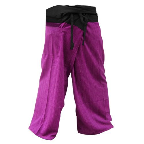 SUWARENE Zenza Fashion Tamaño Libre 2 Tono algodón Rayas Thai Pescador Pantalones de Yoga Pantalones tamaño Libre * * A la Venta con diseño Exclusivo * *