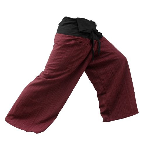 SUWARENE Zenza Fashion Tamaño Libre 2 Tono algodón Rayas Thai Pescador Pantalones de Yoga Pantalones tamaño Libre * * A la Venta con diseño Exclusivo * *