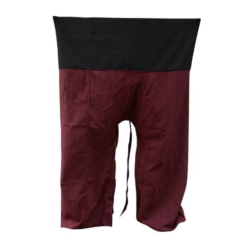 SUWARENE Zenza Fashion Tamaño Libre 2 Tono algodón Rayas Thai Pescador Pantalones de Yoga Pantalones tamaño Libre * * A la Venta con diseño Exclusivo * *