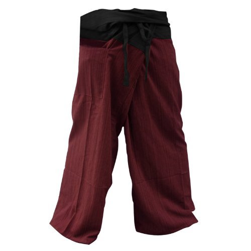 SUWARENE Zenza Fashion Tamaño Libre 2 Tono algodón Rayas Thai Pescador Pantalones de Yoga Pantalones tamaño Libre * * A la Venta con diseño Exclusivo * *