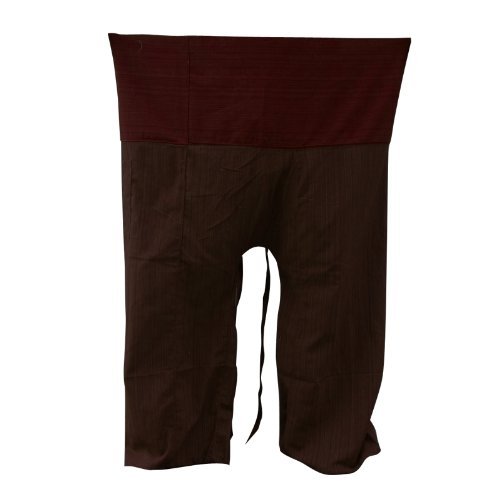 SUWARENE Zenza Fashion Tamaño Libre 2 Tono algodón Rayas Thai Pescador Pantalones de Yoga Pantalones tamaño Libre * * A la Venta con diseño Exclusivo * *