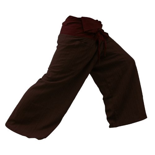 SUWARENE Zenza Fashion Tamaño Libre 2 Tono algodón Rayas Thai Pescador Pantalones de Yoga Pantalones tamaño Libre * * A la Venta con diseño Exclusivo * *