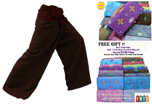 SUWARENE Zenza Fashion Tamaño Libre 2 Tono algodón Rayas Thai Pescador Pantalones de Yoga Pantalones tamaño Libre * * A la Venta con diseño Exclusivo * * SUWARENE Zenza Fashion Tamaño Libre 2 Tono algodón Rayas Thai Pescador Pantalones de Yoga Pantalones tamaño Libre * * A la Venta con diseño Exclusivo * *