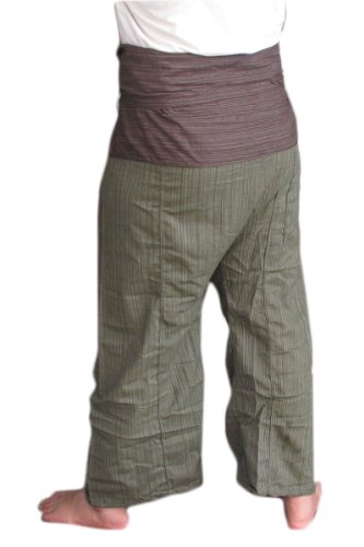 SUWARENE Zenza Fashion Tamaño Libre 2 Tono algodón Rayas Thai Pescador Pantalones de Yoga Pantalones tamaño Libre * * A la Venta con diseño Exclusivo * * SUWARENE Zenza Fashion Tamaño Libre 2 Tono algodón Rayas Thai Pescador Pantalones de Yoga Pantalones tamaño Libre * * A la Venta con diseño Exclusivo * *