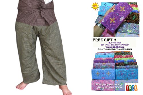 SUWARENE Zenza Fashion Tamaño Libre 2 Tono algodón Rayas Thai Pescador Pantalones de Yoga Pantalones tamaño Libre * * A la Venta con diseño Exclusivo * * SUWARENE Zenza Fashion Tamaño Libre 2 Tono algodón Rayas Thai Pescador Pantalones de Yoga Pantalones tamaño Libre * * A la Venta con diseño Exclusivo * *