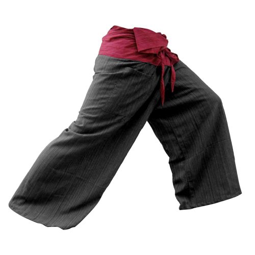 SUWARENE Zenza Fashion Tamaño Libre 2 Tono algodón Rayas Thai Pescador Pantalones de Yoga Pantalones tamaño Libre * * A la Venta con diseño Exclusivo * *