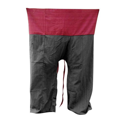 SUWARENE Zenza Fashion Tamaño Libre 2 Tono algodón Rayas Thai Pescador Pantalones de Yoga Pantalones tamaño Libre * * A la Venta con diseño Exclusivo * *