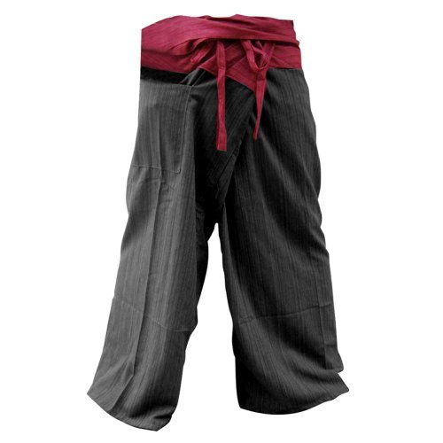SUWARENE Zenza Fashion Tamaño Libre 2 Tono algodón Rayas Thai Pescador Pantalones de Yoga Pantalones tamaño Libre * * A la Venta con diseño Exclusivo * * SUWARENE Zenza Fashion Tamaño Libre 2 Tono algodón Rayas Thai Pescador Pantalones de Yoga Pantalones tamaño Libre * * A la Venta con diseño Exclusivo * *