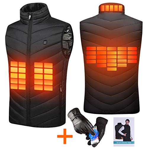 Suxman Chaleco calefactable USB, Chaleco calefactable para Hombres y Mujeres Temperatura térmica Ajustable, Carga USB, calefacción de Espalda y Cuello, Chaqueta Lavable,con guantes invierno(XL) Suxman Chaleco calefactable USB, Chaleco calefactable para Hombres y Mujeres Temperatura térmica Ajustable, Carga USB, calefacción de Espalda y Cuello, Chaqueta Lavable,con guantes invierno(XL)