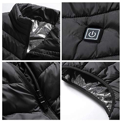 Suxman Chaleco calefactable USB, Chaleco calefactable para Hombres y Mujeres Temperatura térmica Ajustable, Carga USB, calefacción de Espalda y Cuello, Chaqueta Lavable,con guantes invierno(XL) Suxman Chaleco calefactable USB, Chaleco calefactable para Hombres y Mujeres Temperatura térmica Ajustable, Carga USB, calefacción de Espalda y Cuello, Chaqueta Lavable,con guantes invierno(XL)