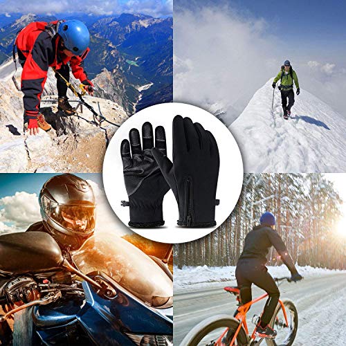 Suxman Guantes de Moto(Versión Mejorada 2018), Guantes Gimnasio de Dedo Completo a Prueba del Viento para Ejercicio Motociclismo, ciclismo, Camping, Senderismo, Escalada, Combate(Negro M)