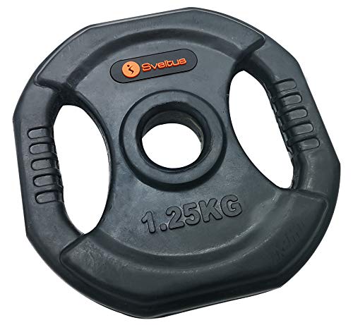Sveltus - Disco Pump con Asas (1,25 kg, Unisex, Talla Europea), Color Negro