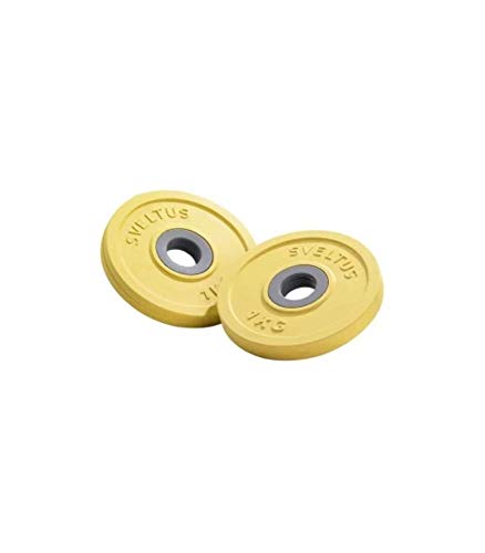 Sveltus Discos Fit'us de 1 kg para Adulto, Unisex, Amarillo, diámetro Aprox. 13,5 cm. Sveltus Discos Fit'us de 1 kg para Adulto, Unisex, Amarillo, diámetro Aprox. 13,5 cm.