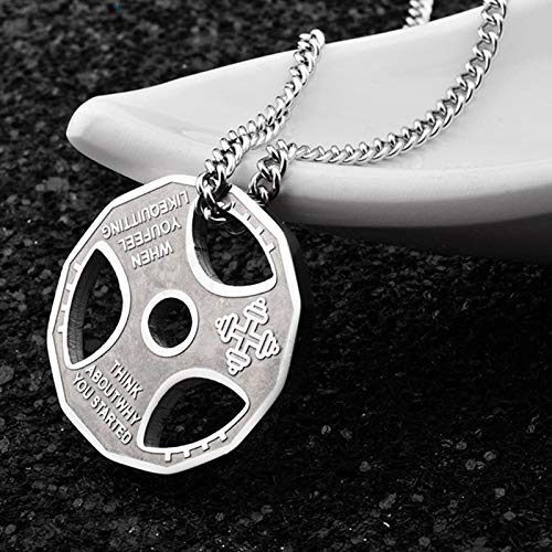 SWAOOS Colgante De Culturismo con Pesas Collar De Culturismo Hombres Mujeres Unisex Deporte Kettlebell Barbell Dumbbell Jewelry Gifts