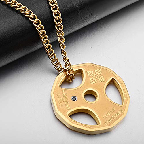 SWAOOS Colgante De Culturismo con Pesas Collar De Culturismo Hombres Mujeres Unisex Deporte Kettlebell Barbell Dumbbell Jewelry Gifts