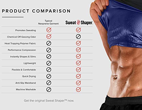 Sweat Shaper Chaleco de Sauna Premium de Entrenamiento para Adelgazar con polímero para Adelgazar y Quemar Grasa Abdominal, pequeño/Mediano - Negro