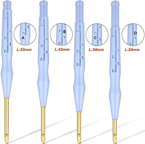 Sweetone Bordado Kits,17 piezas Kit de bordado de aguja de perforación Magic Embroidery Pen Set de aguja de perforación manualidades Labor de aguja Set de aguja de perforación