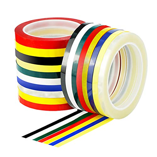 Sweieoni 8 rollos Cinta para Pizarra, Cinta Para Gráficos, Cinta Adhesiva Decorativa Autoadhesiva, Cinta de Vinilo Autoadhesiva, 8 Colores, 5 mm x 50 m