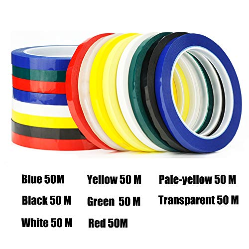 Sweieoni 8 rollos Cinta para Pizarra, Cinta Para Gráficos, Cinta Adhesiva Decorativa Autoadhesiva, Cinta de Vinilo Autoadhesiva, 8 Colores, 5 mm x 50 m