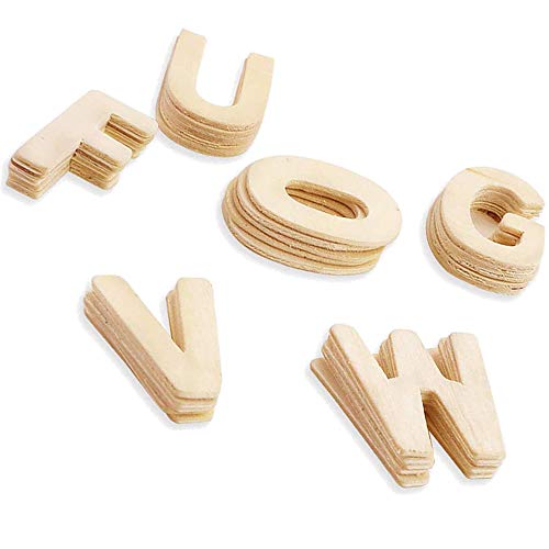 Sweieoni Letras y Números en Madera 216 Piezas Letra Mayúscula de Madera A-Z Madera de Alfabeto Letras de Madera Números de Madera 0-9 para DIY Manualidades Decoración con Caja de Madera