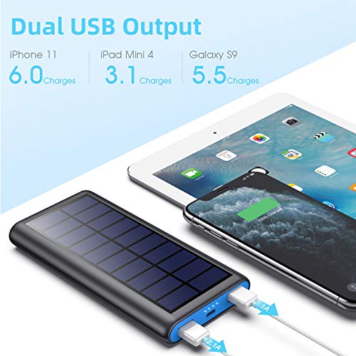 SWEYE Cargador Solar 26800mAh,【2020 Nueva Versión】Batería Externa Solar de Carga Rápida con 2 Puertos USB Powerbank con Tecnología de Detección Automática Para Smartphones, Tabletas y Dispositivos USB SWEYE Cargador Solar 26800mAh,【2020 Nueva Versión】Batería Externa Solar de Carga Rápida con 2 Puertos USB Powerbank con Tecnología de Detección Automática Para Smartphones, Tabletas y Dispositivos USB