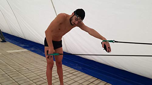 SWIMXWIN Elástico tubular con paletas para entrenamiento en seco, natación, gimnasio, fitness, resistencia media baja