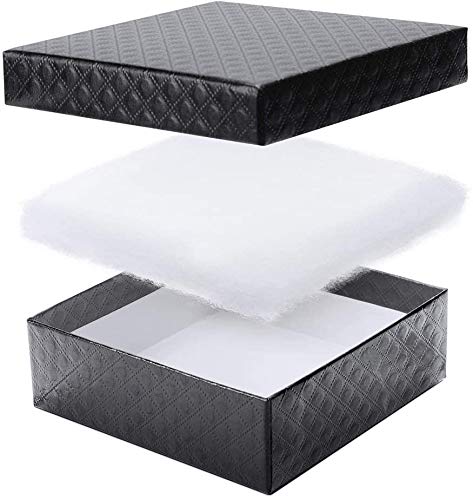 Switory 52pcs Cajas de regalo de joyería, 9x9x3cm Cajas de papel de regalo de cuadrado negro pequeño para pulsera Cajas de collar de cartón Colgante con relleno de pelusa de algodón