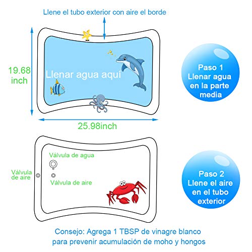 Swonuk Alfombra Inflable con Agua 66*50, Juego de Esterilla de Agua PVC Grueso, Adecuado para niños pequeños, es el Momento de diversión Juego Centro de Actividad