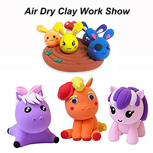 SWZY Fluffy Slime Kit, 24 Colors Air Dry Clay Ultra Light Modeling Polymer Clay Set Soft Modeling Dough Wonderful DIY Educational Creative Gift for Kids