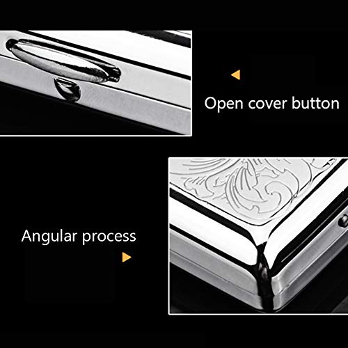 SXFYHXY Caja de Cigarrillos de Acero Inoxidable Hombres Ultra-Delgada voltereta portátil 20 Porta Cigarrillos,90x84x19.4mm