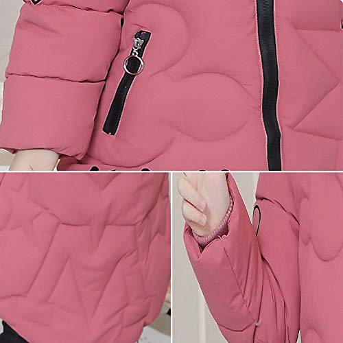 SXSHUN Niñas Chaqueta Slim de Invierno Línea A Abrigo de Pluma con Capucha de Pelo Ropa Caliente Acolchada de Algodón, Rosa, 3XL, 11 año SXSHUN Niñas Chaqueta Slim de Invierno Línea A Abrigo de Pluma con Capucha de Pelo Ropa Caliente Acolchada de Algodón, Rosa, 3XL, 11 año