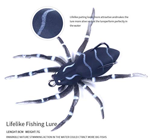 SYANO Cebo de araña, 8 cm, 7 g, Bionic, cebo de pesca con diseño realista para lucio, perca, lucioperca (A)