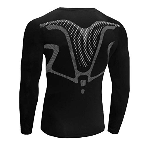 Sykooria Camiseta de Compresión Deportiva para Hombre Ropa Deportiva de Manga Larga de Transpirable y Secado Rápido Correr Gym Entrenamiento Ciclismo