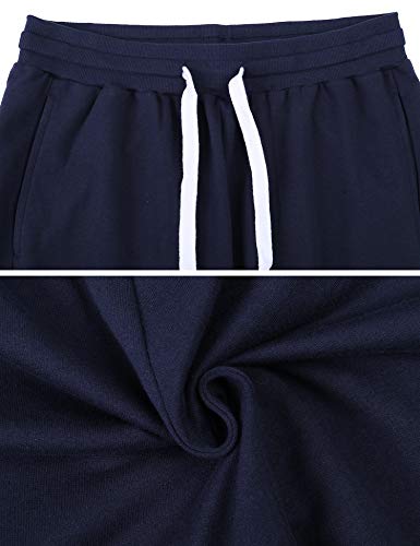 Sykooria Pantalones Deportivos Hombre Casuales Pants Cintura Alta 100% Algodón Delgado Chándal Largo Fitness Pantalones de Pijama Cómodos y Transpirables