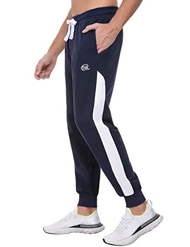 Sykooria Pantalones Deportivos Hombre Casuales Pants Cintura Alta 100% Algodón Delgado Chándal Largo Fitness Pantalones de Pijama Cómodos y Transpirables