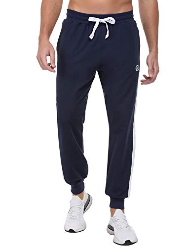 Sykooria Pantalones Deportivos Hombre Casuales Pants Cintura Alta 100% Algodón Delgado Chándal Largo Fitness Pantalones de Pijama Cómodos y Transpirables