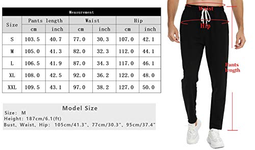 Sykooria Pantalones Deportivos para Hombre de Algodón Jogger de Ajustado Pantalón Chándal con Bolsillos Cordón y Trabillas para Toallas Correr Entrenamiento Ciclismo Gimnasio