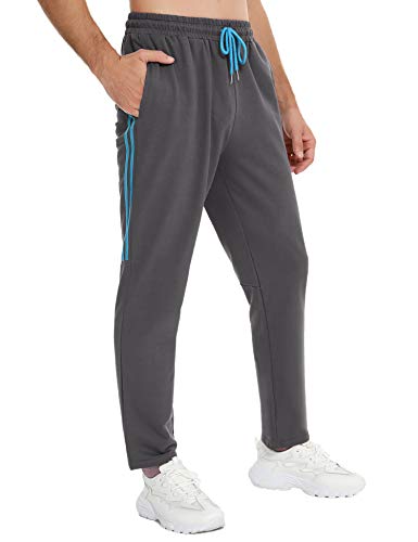 Sykooria Pantalones Deportivos para Hombre de Algodón Jogger de Ajustado Pantalón Chándal con Bolsillos Cordón y Trabillas para Toallas Correr Entrenamiento Ciclismo Gimnasio